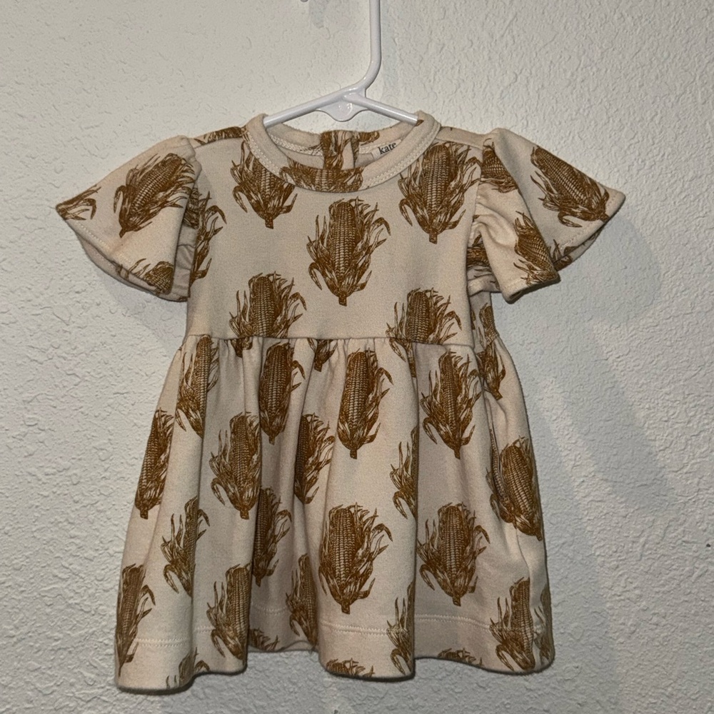 Kate Quinn Organic Cotton flutter sleeve corn dress